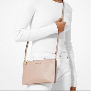 Michael Kors Large Pebbled Leather Double-Pouch Crossbody